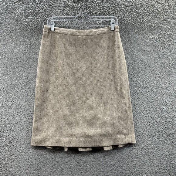 LOFT Skirt Women's 8 Beige Houndstooth Print Pencil Skirt Ladies 8 - Picture 1 of 14